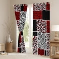 thumbnail image 3 of jejeloiu Jungle Animal Leopard Black Out Curtains,Cheetah Zebra Print Buffalo Curtains Pack of 2 (42x63 Each),Black White Red Bedroom Curtains For Adults,Microfiber Bedroom Decor, 3 of 6