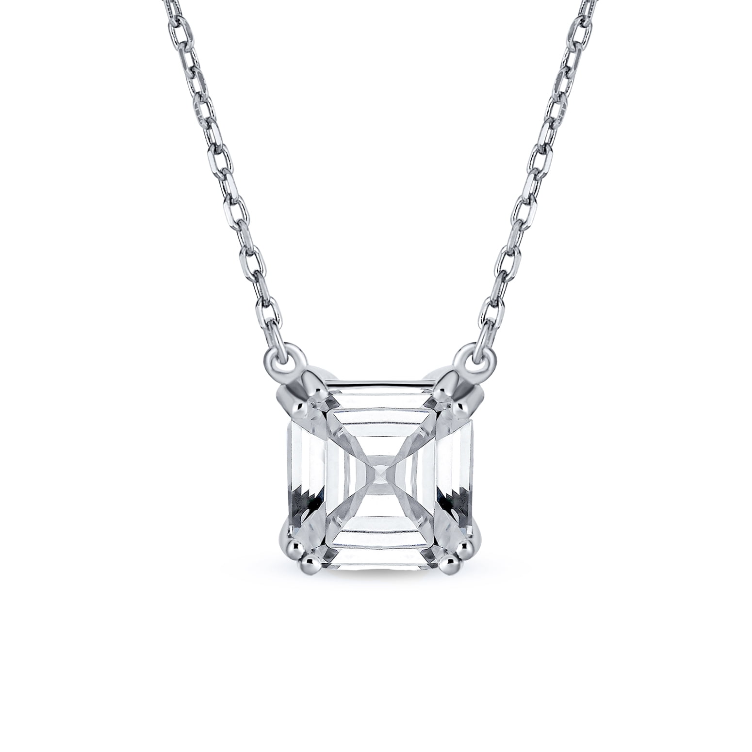Cubic Zirconia Necklace Pendant Chain Crystal Diamante Gift Women Girlfridend 