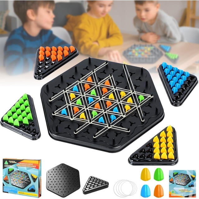 Triggle Game, Juego De Mesa De Clavija Triangular, Juego de Mesa Familiares para Adultos y NiñOs, Tablero Clavijas Interactivo Estrategia, Que mejoran el Pensamiento lógico, 2 a 4 Juga