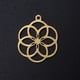 thumbnail image 1 of Ion Plating(IP) 304 Stainless Steel Filigree Charms Seed of Life/Sacred Geometry Real 18K Gold Plated 22.5x18.5x1mm Hole: 1.5mm, 1 of 2