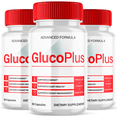 GlucoPlus Advanced Formula Pills All Natural Glyco Support Formula Gluco Plus 180 Capsules