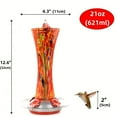 VECPIO Glass Hummingbird Feeder 24Oz Outdoor Hanging Bird Feeder With Accessories No Battery