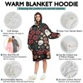 thumbnail image 5 of Wearable Oversized Blanket,Halloween Floral Ghosts Pattern Wearable Blanket Hoodie for Adults,Cozy Hooded Blankets with Super Pockets,Super Warm Fuzzy Pullover for Women & Men, 5 of 6
