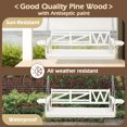 thumbnail image 2 of Wooden Porch Swing with Chains & Upgraded Cupholders Outdoor Patio Swing Bench for Garden & Backyard & Balcony, 2 of 7
