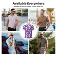 thumbnail image 5 of Pofeuu Skull rainbow mushroom colorful Print Men's Loose Fit Midweight Short-Sleeve Pocket Polo-Small, 5 of 6