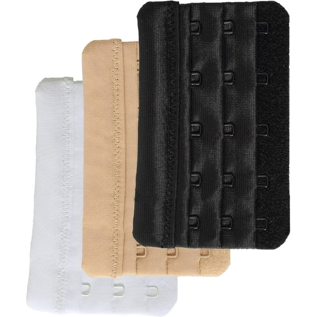 Women's Bra Extender 5 Hook Plus Size Bra Strap Extenders 3pcs-Pack