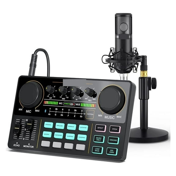 Interface, Lite ALL-IN-ONE Podcast Studio With 25mm Large Diaphragm Microphone For Streaming,Dj