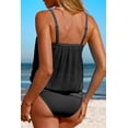 thumbnail image 3 of Tankini pour Femmes à Rayures Noires en Maille avec Ourlet Noué, 3 of 5