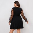 thumbnail image 3 of SCOMCHIC Plus Size Deep V-Neck Sexy Ruffle Long Sleeve Dress for Women Black Cocktail Dress Wedding Guest Dress, 3 of 4