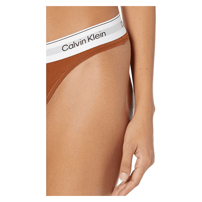 Calvin Klein Women's Modern Cotton Naturals Thong, Warm Bronze, Xs