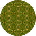 thumbnail image 1 of Ahgly Tapis Rond Lavable en Machine Intérieur Transitionnel Jaune Foncé Vert, 7 Pieds Rond, 1 of 7