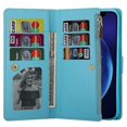 thumbnail image 5 of Funda de piel con cremallera y purpurina para iPhone Xs Max, color azul cielo, 5 of 5