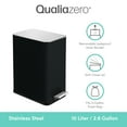 thumbnail image 3 of (2 pack) Qualiazero 2.6 gal Stainless Steel Step On Bathroom Trash Can, Black, 3 of 12