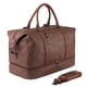 thumbnail image 1 of Bolsa de viaje de piel Seyfocnia impermeable con funda para zapatos, color marrón, 1 of 7