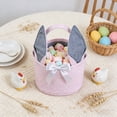 thumbnail image 4 of ddioayh Easter Bunny Ear Basket Handheld Festive Decoration Storage Bag with Portable Design for Boys&Girls Easter Gift Giving Party Favors, 4 of 6