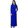 thumbnail image 5 of Bimba Women's Long Sleeve Maxi Mandarin Collar Plain Jilbab Dress With Pockets, 5 of 8