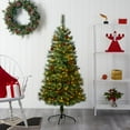 thumbnail image 2 of Nearly Natural 5ft. White Mountain Pine Artificial Christmas Tree with 200 Clear LED Lights and Pine Cones, 2 of 7