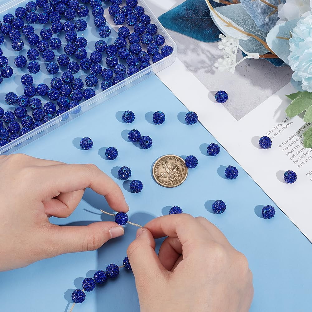 PH 240pcs 24 Colors Rhinestone Beads 10mm Pave Disco Ball Clay Beads Polymer Clay Rhinestone Bead Diamond Bead for Bracelet Baseball Necklace Earring Jewelry Making Beadable Pen Colorful