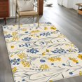 thumbnail image 4 of 3x5 Area Rugs, Spring Florals Non-Skid Rubber Backing Large Rectangle Rugs - Living Room Bedroom Home Office, Watercolor Wildflowers Botanical Herbs Indoor Floor Mat Carpets Washable Rug, 4 of 9