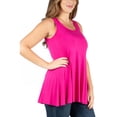 thumbnail image 3 of 24seven Comfort Apparel Plus Size Sleeveless Tunic Tank Top, 3 of 4