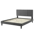 thumbnail image 3 of Platform Bed Frame, Full Size, Velvet, Dark Grey Gray, Modern Contemporary Urban Design, Bedroom Master Guest Suite, 3 of 10