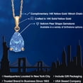 thumbnail image 2 of Gem Stone King 14K Yellow Gold Fancy Blue Zirconia Pendant Necklace for Women | 10.00 Cttw | Gemstone Birthstone | Pear Shape 9X6MM | With 18 inch Chain, 2 of 6