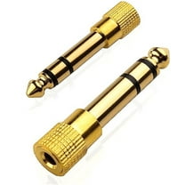 2pcs 6.35mm Plug to 3.5mm Socket - 1/4 to 1/8 inch Stereo Audio Jack Adapter - Converts Audio from Amplifiers, Guitar, Piano, Drums, Speakers & Mic that use 6.35mm to 3.5mm Port - by Mobi Lock