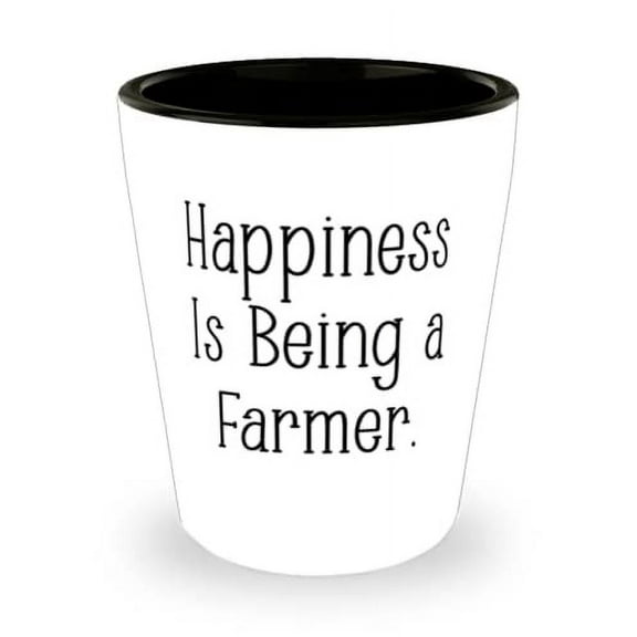 Nice Farmer Shot Glass, Happiness Is Being a Farmer, Present For Coworkers, Unique Gifts From Colleagues