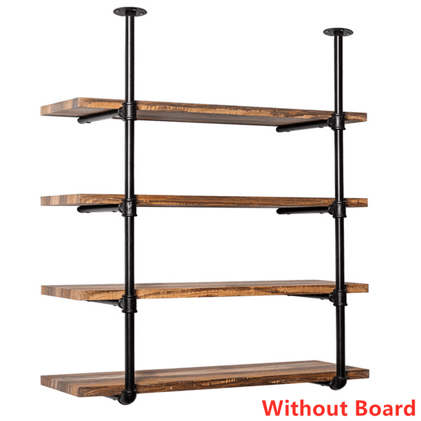 12 6inch Deep 1 Pair 2 3 4 5 6 Tier Diy, Industrial 6 Shelf Iron And Wood Wall Bookcase