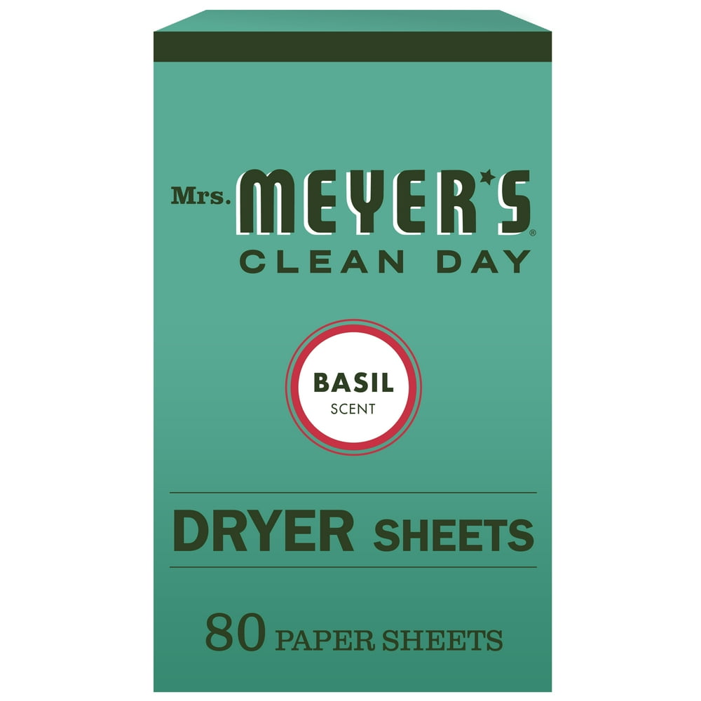 Mrs. Meyer’s Clean Day Dryer Sheets, Basil Scent, 80 count