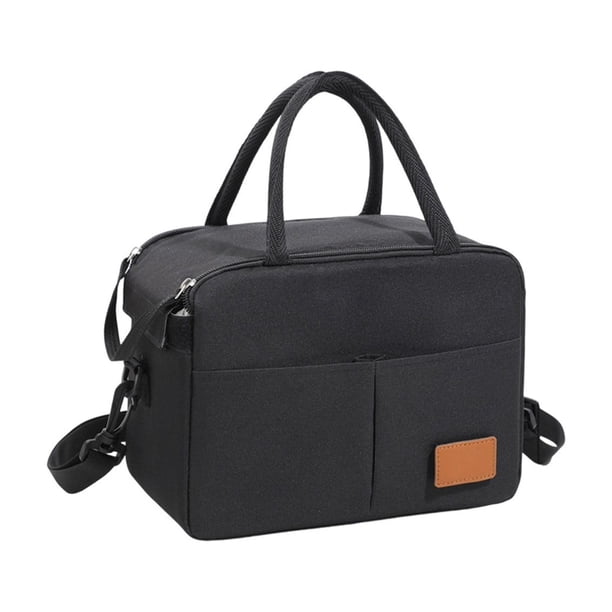 Bolsa térmica aislante para el almuerzo con correa para el hombro.Portacomidas de tela Oxford para el trabajo,la escuela o picnics.Fiambrera impermeable con forro aislante para comidas frías y