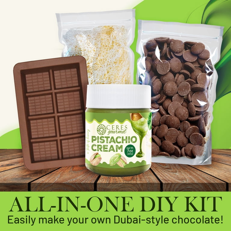 Ceres Gourmet Dubai Chocolate DIY Kit 22.8 oz, Milk, Pistachio +