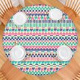 thumbnail image 2 of Boho Style Elastic Table Cover Round 56 Inch, Vibrant Floral Print Stretch Fit for Indoor and Outdoor Use, 2 of 7
