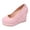 Pink, variant on Platform Wedge High Heels Dressy Shoes for Women 2026 Spring Fall Fashion Casual Solid Color Suede Pointed Closed Toe Chunky Heeled Slip on Dress Pumps Business Office Footwear Red Size 7.5