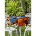 thumbnail image 2 of Outdoor Tablecloth with Umbrella Hole and Zipper, Blue Pumpkin Fall Round Table Cloth 54 Inch Waterproof Tablecloth, Thanksgiving Maple Leaves Farmhouse Picnic Table Cover for Patio Camping, 2 of 7