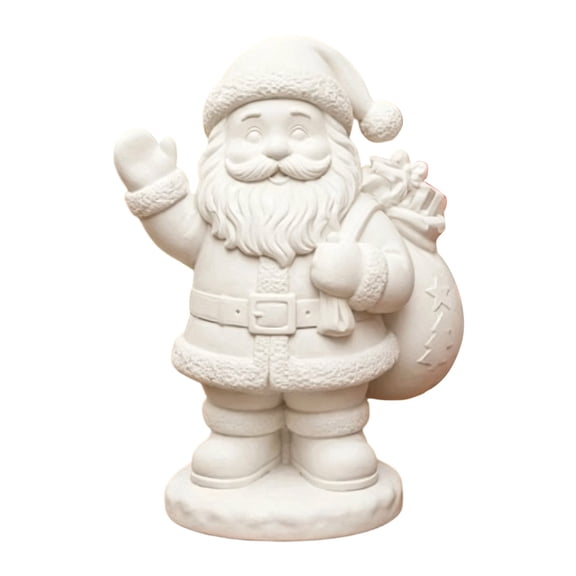 CYSFASHION DIY Paint Your Own Santa Figurine Unpainted Christmas Statue Craft Painting Project Decor
