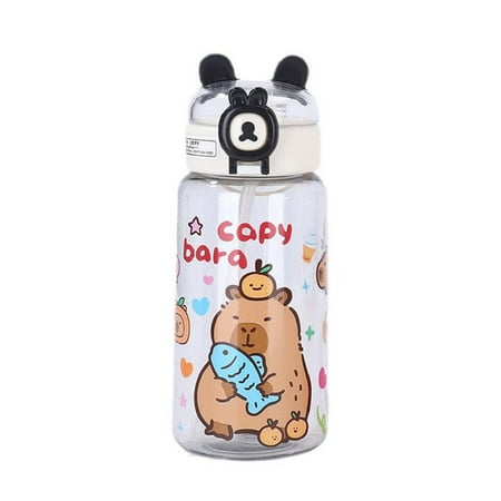 

Children Drinking Straw Cup Plastic Water Bottle Cup New Lid Straw and with W3J7