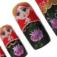 thumbnail image 4 of 8pcs Pintado Matryoshka Floral Anidación Muñeca Mujeres perfke Muñeca de anidación de madera, 4 of 9