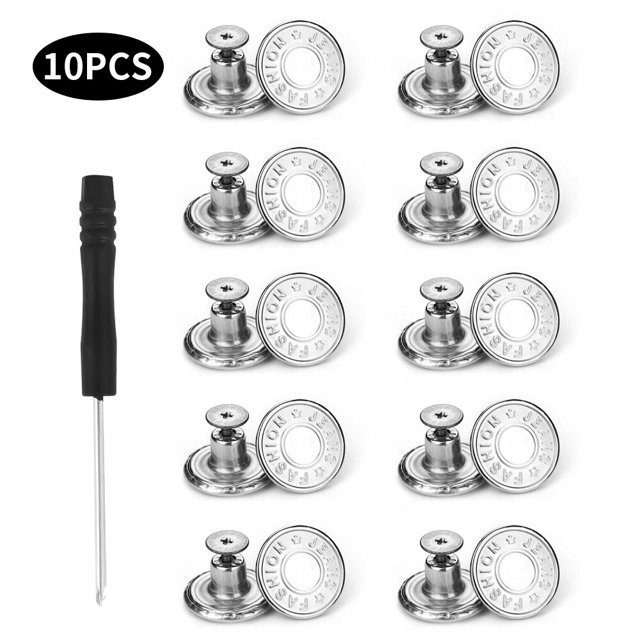 30 Uds. De botones de Pin para vaqueros desmontables ajustables, hebillas de Metal Retro sin costura para uñas para ropa DIY, accesorios de botón de ropa, China Gao Jinjia LED