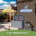 thumbnail image 4 of Patiowell 230 Gallon Deck Box, Waterproof Large Outdoor Lockable Storage Box with Divider for Patio Furniture and Garden Tools, Gray, 4 of 8