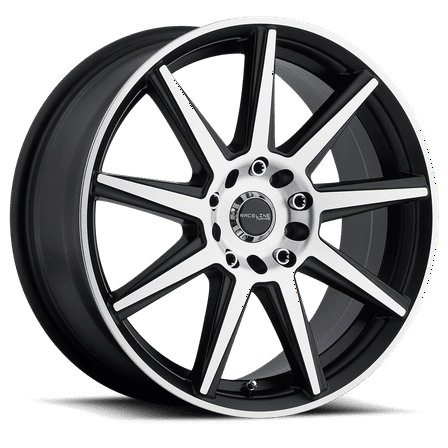 Raceline 144M-Storm 17" Cast Aluminum Wheel, STORM BMF 17X7.5 4X100/4X108  40mm Fits select: 2009-2011 FORD FOCUS SE, 2016-2017 HYUNDAI ACCENT SE