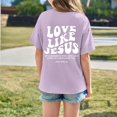 thumbnail image 5 of Girls T Shirts Size 5-6 Short Sleeve Casual Round Neck Fashion Cute Print T-Shirt Soft and Comfortable Oversized Pullovers(Letter, X04-Light Purple, 5-6 Years), 5 of 6