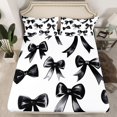 thumbnail image 2 of Feelyou Fashion Black Bow Queen Sheet Sets, Cool Girl Ribbon Style Bed Set, 4 Pieces, 2 of 7