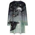 thumbnail image 4 of Halloween TIMIFIS Mode Automnale pour Femmes Robes d'Automne pour Femmes Grande Taille Col Rond Imprimé d'Halloween Manches Longues Robe Ample Robes de Retour à la Maison, 4 of 5
