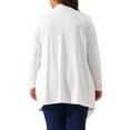 thumbnail image 4 of DARING DIVA Plus Size Long Sleeve Open Front Lightweight Cardigan 4X White, 4 of 6