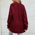 thumbnail image 5 of VISALY Long Cardigans Chunky Knit Cardigan Women's Cable Knit Long Sleeve Open Front Cardigan Oversized Lightweight Cardigan Sweaters Cover Up with Pockets Crochet Cardigan Beach Cardigan Red S, 5 of 6