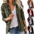 thumbnail image 7 of Yokua Women's Military Windbreaker Jacket Zipper Snap Button Parka Hunting Utility Coat with Pockets, 7 of 7