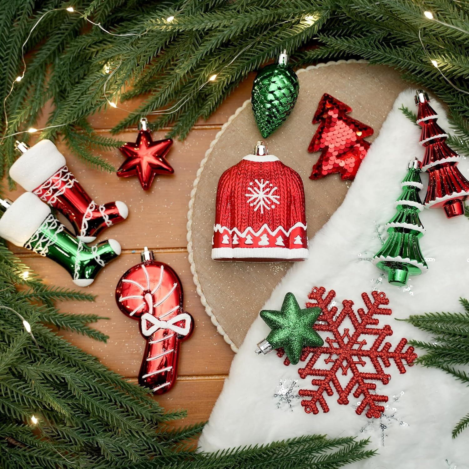85ct Christmas Balls Ornaments Set, Colorful Shatterproof Plastic Christmas Tree Ornaments, Xmas Decorative Baubles for Christmas Tree Decorations with Hanging Strings