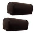 thumbnail image 3 of 2 Pares De De Reposas De Sofá De Muebles Elásticos De Cuero PU Antideslizante Café Sunnimix Protector de la funda del reposabrazos del sofá, 3 of 8
