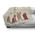 thumbnail image 3 of Boston Soft Flannel Fleece Throw Blanket, Simplistic Design of Iconic Buildings and Doodled Clouds Urban City Life Pattern, Cozy Plush for Indoor and Outdoor Use, 60" x 80", Multicolor, by Ambesonne, 3 of 6